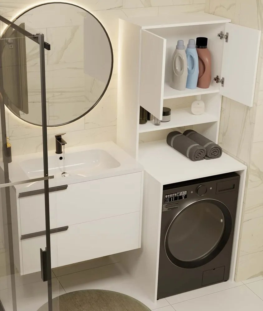 Kúpeľňová skrinka nad práčku POLA MULTI biela