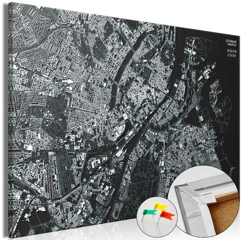 Artgeist Obraz na korku - Close up of Copenhagen [Cork Map] Veľkosť: 60x40