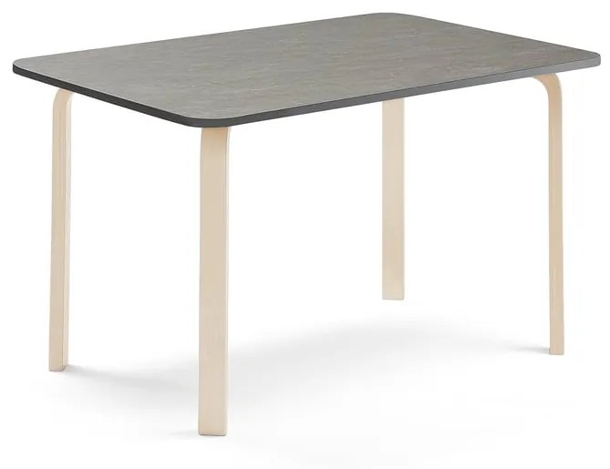 Stôl ELTON, 1400x700x710 mm, linoleum - tmavošedá, breza