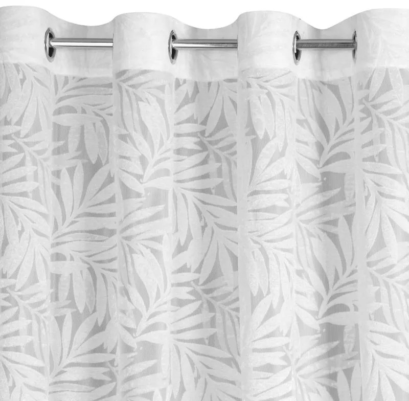 EUROFIRANY záves s vyrezávaným kvetinovým vzorom 140 cm x 250 cm biela 100 % polyester Rozmer varianty: 140 cm x 250 cm, Farba varianty: Biela