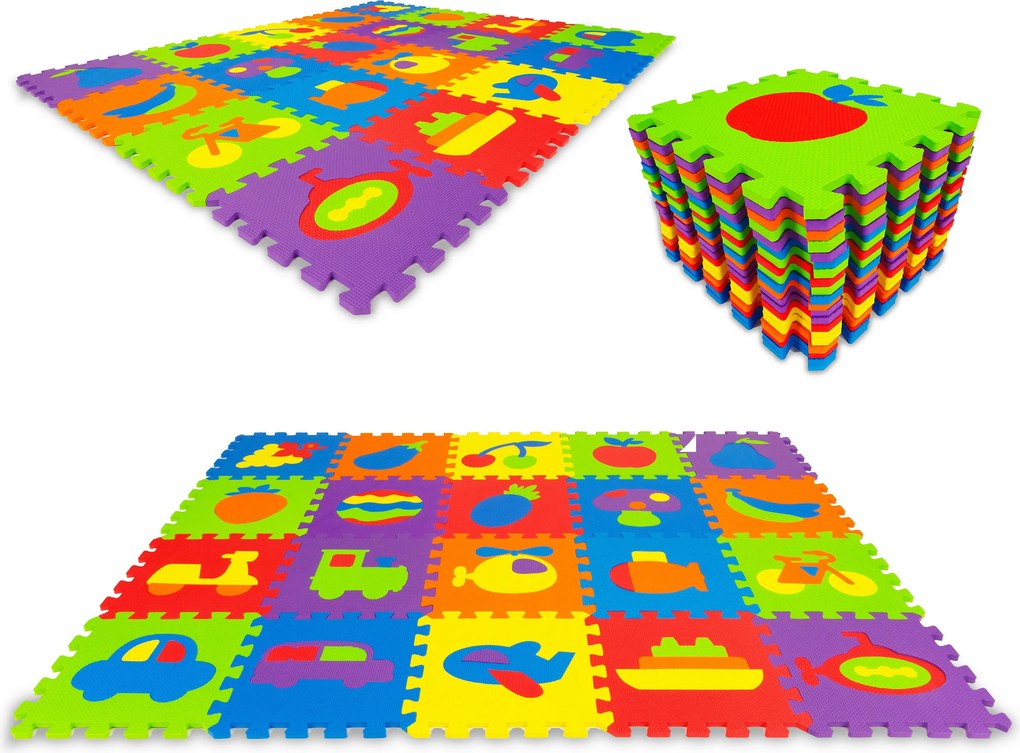 ECOTOYS Penová edukačná podložka EVA puzzle 20 dielov 148×119 cm protišmyková pre deti 3+