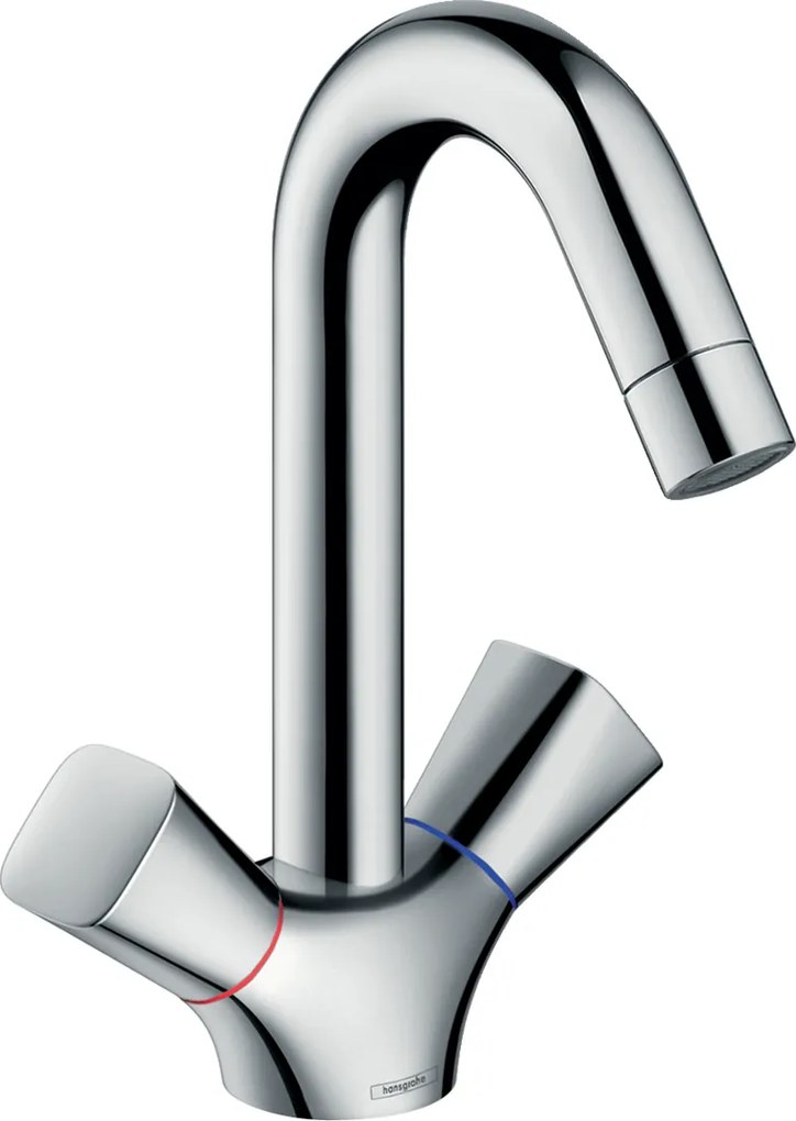 Hansgrohe Logis, Umývadlová batéria s dvoma kohútikmi 150 s odtokovou súpravou s tiahlom, chrómová, HAN-71222000