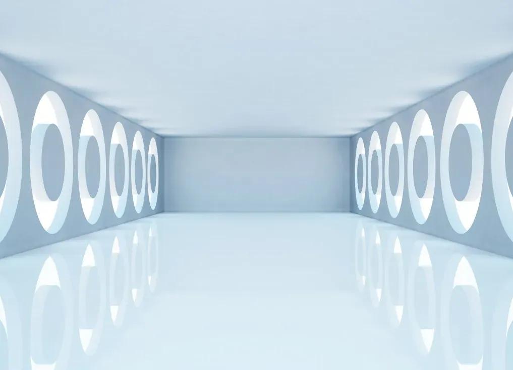 Manufakturer -  Tapeta 3D room with circles on the sides