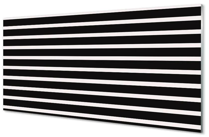 Sklenený obraz Pravidelné čierne pruhy 125x50 cm