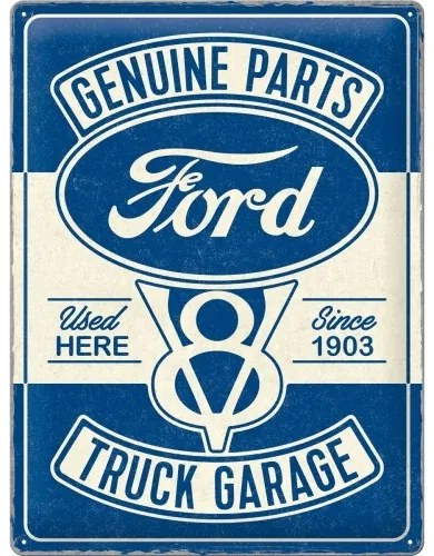 Plechová ceduľa Ford V8 - Truck Garage, (30 x 40 cm)