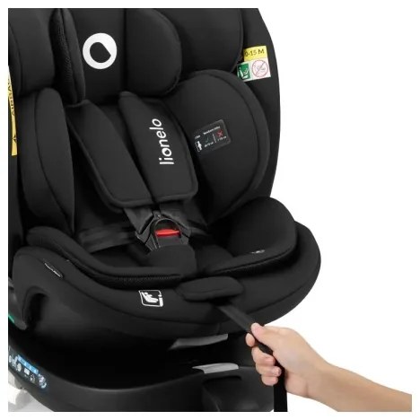 Lionelo - Autosedačka so základňou otočná NAVY i-Size 40-150 cm čierna