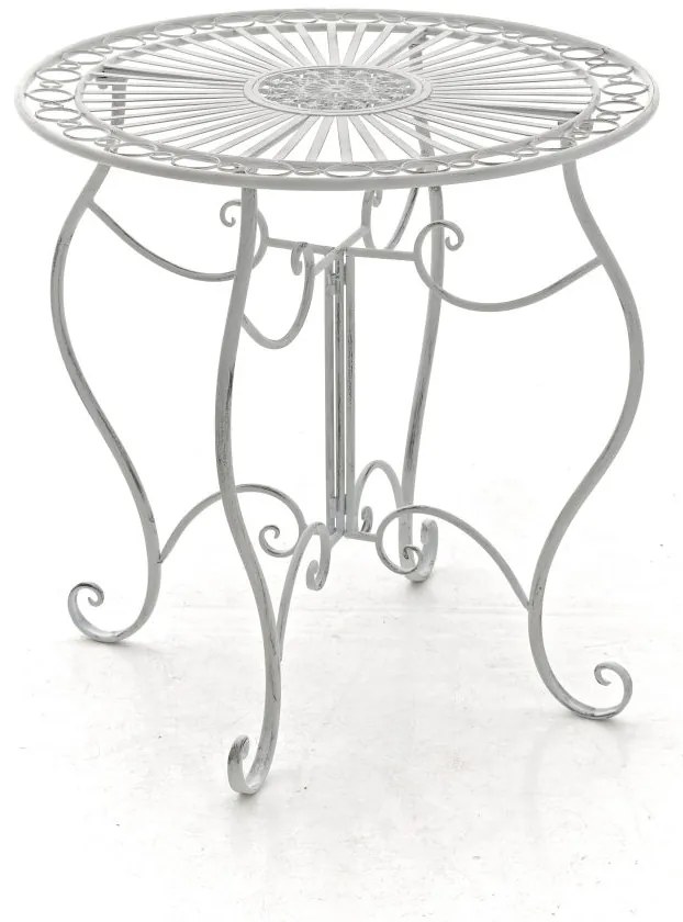 Súprava kovových stoličiek a stola Aldeano (SET 2+1) - Biela antik