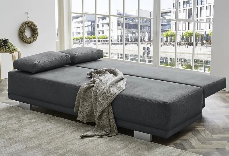 Rozkladacia pohovka Luzio, tmavo šedá látka