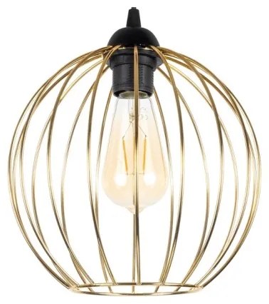 Luster na lanku MATT 3xE27/60W/230V pavúk čierna/zlatá