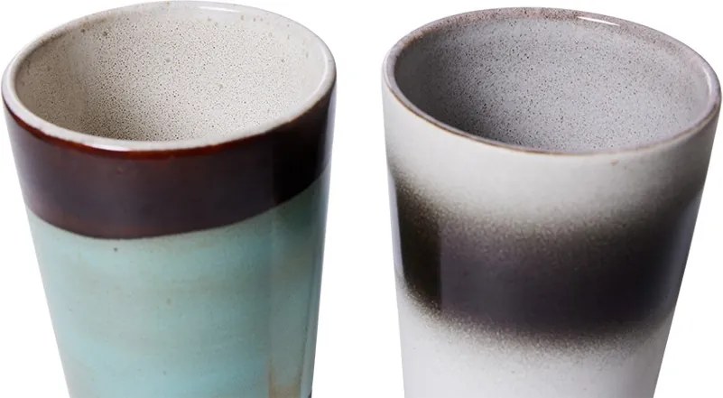 2ks farebný retro hrnček na latté 70s Boggie - Ø 7,5 * 13cm / 280ml