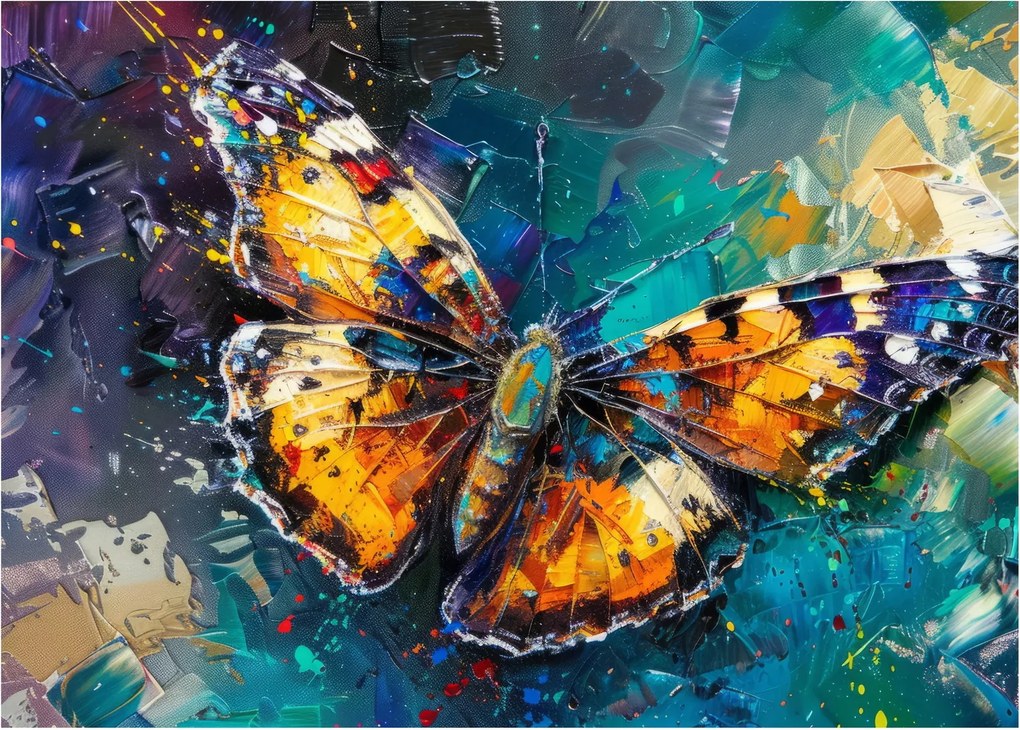 Obraz - Motýľ, olejomaľba (70x50 cm)