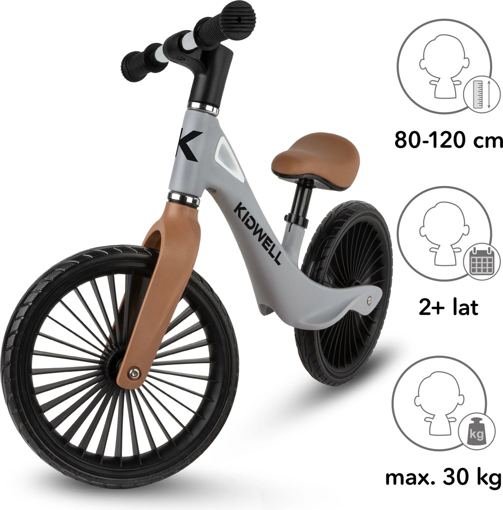 Odrážadlo Kidwell NIX - ľahký balančný bicykel pre deti, nylonový rám, PU kolesá