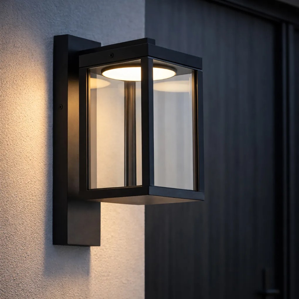 Vonkajšia nástenná lampa čierna vrátane LED IP54 - Ferdinand