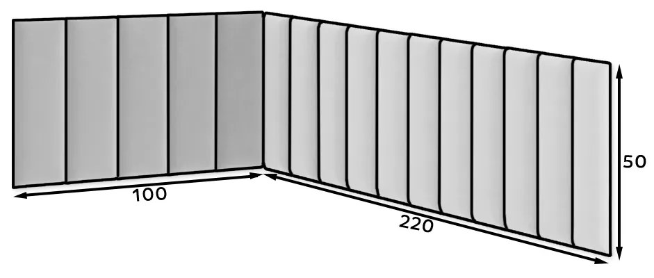 Set 16 čalúnených panelov Quadra 100x220x50 cm (tmavosivá). Akcia -19%. Vlastná spoľahlivá doprava až k Vám domov. 1051979