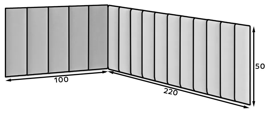 Set 16 čalúnených panelov Quadra 100x220x50 cm (tmavosivá). Vlastná spoľahlivá doprava až k Vám domov. 1051979