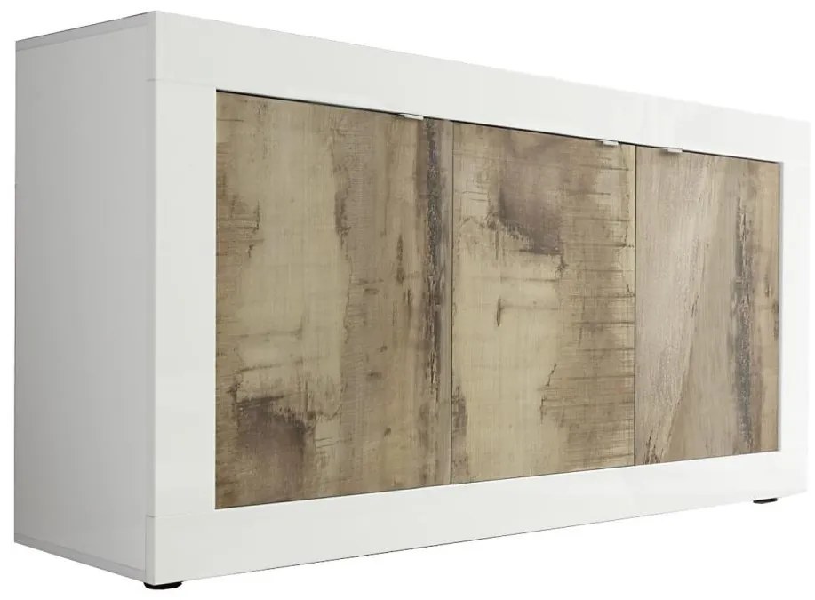 Komoda NERILA biela/hnedá