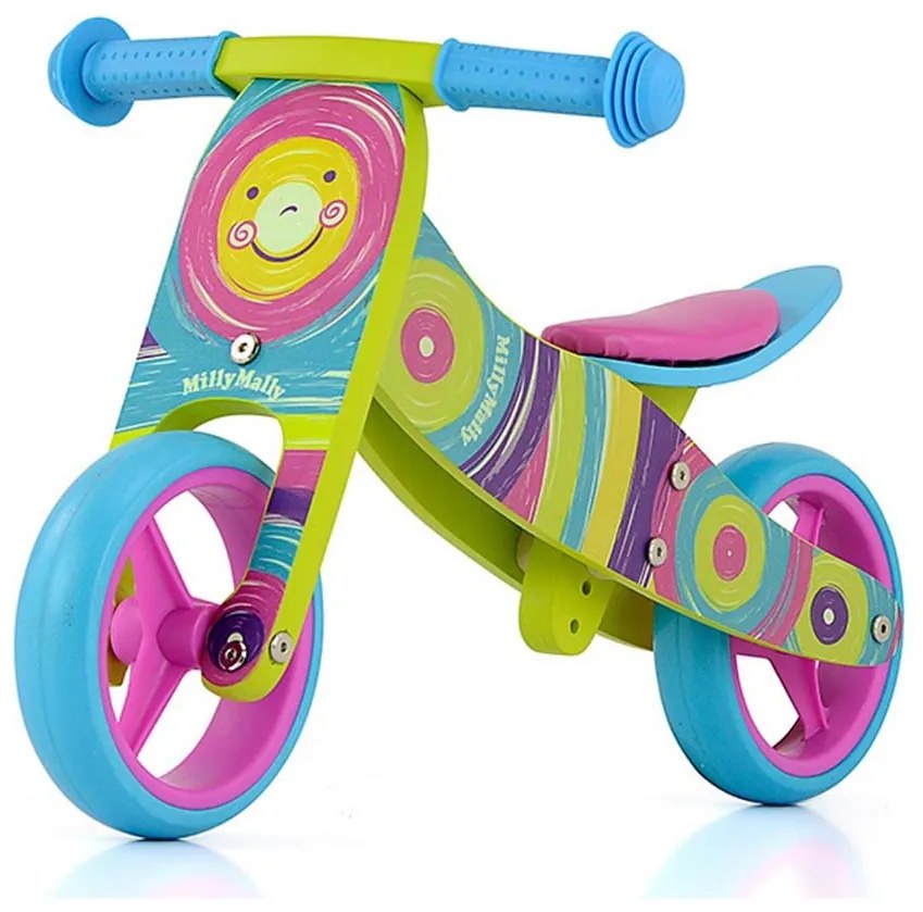 Detské multifunkčné odrážadlo bicykel 2v1 Milly Mally JAKE Rainbow