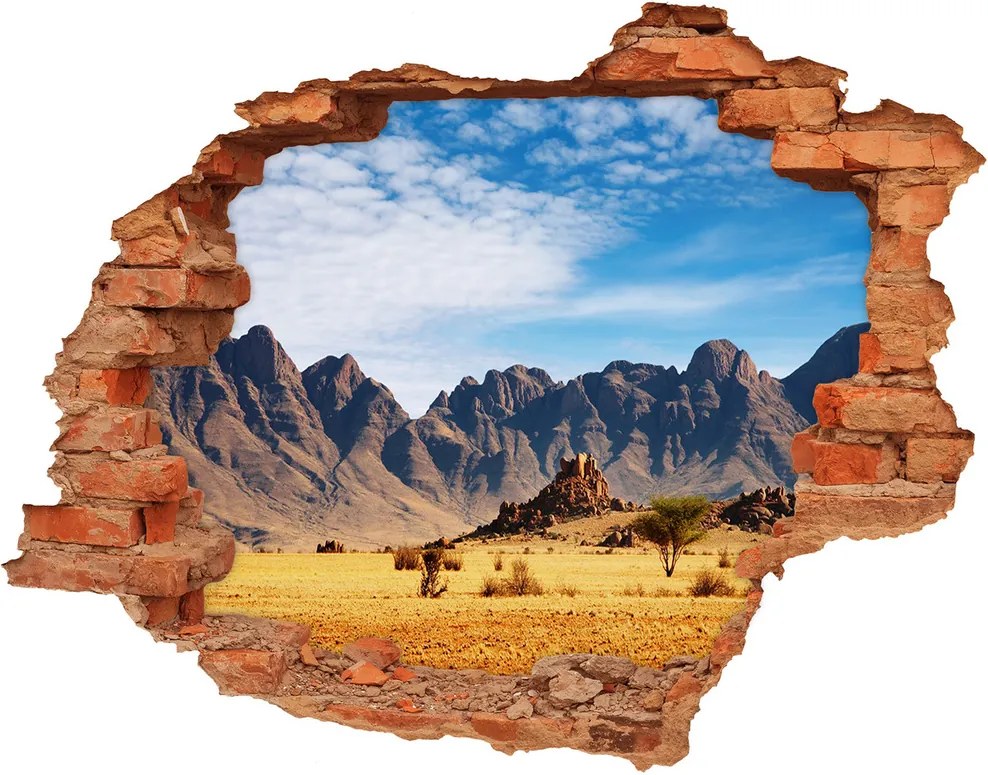 Diera 3D v stene nálepka Skaly Namíbia WallHole-cegla-90x70-5022604