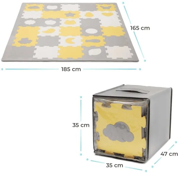 KINDERKRAFT select - Penové puzzle LUNO 30ks šedá/žltá