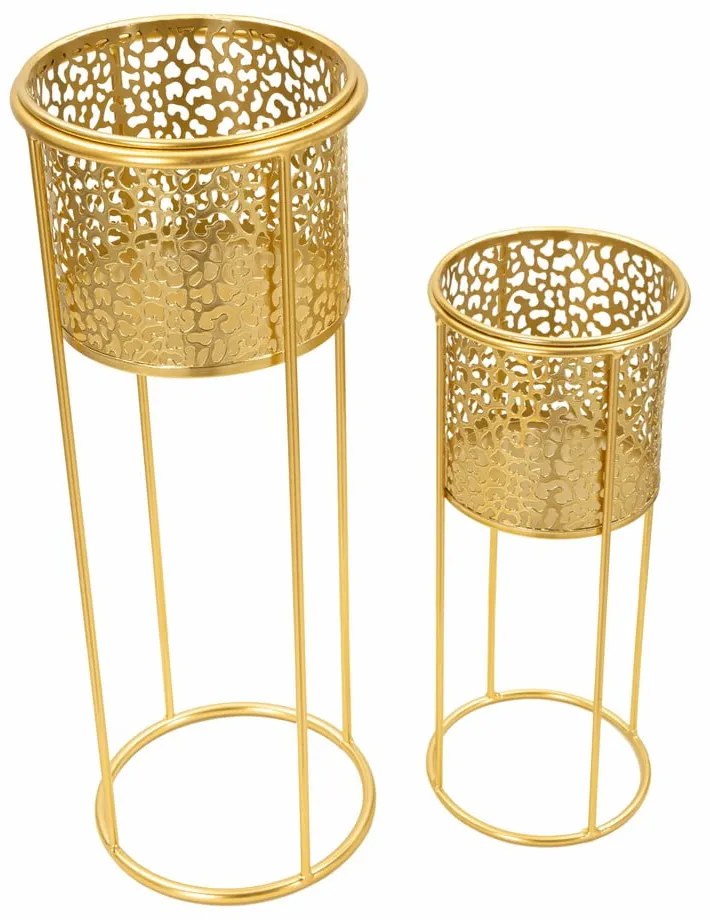 Kovové stojany na kvety 2 ks ø 17 cm (výška 46 cm) Nat – Mauro Ferretti