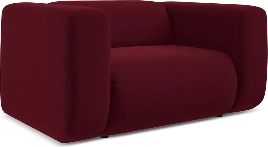 Vínovočervené zamatové kreslo Ekahi – Makamii