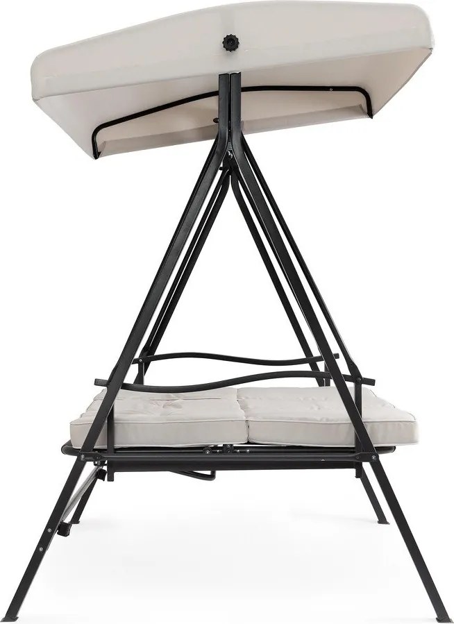 Antracitová/béžová kovová záhradná hojdačka Taurus – Bizzotto