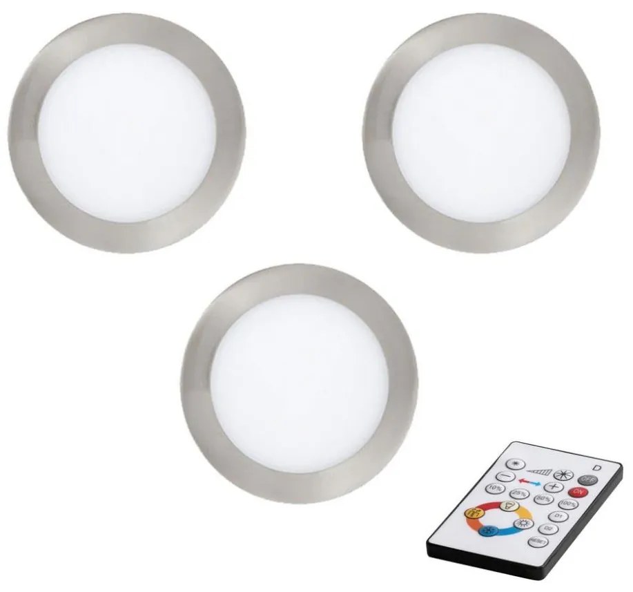 Eglo 78661 - SADA 3 ks stmievateľných LED podhľadových svietidiel TINUS LED/6W/230V + diaľkové ovládanie