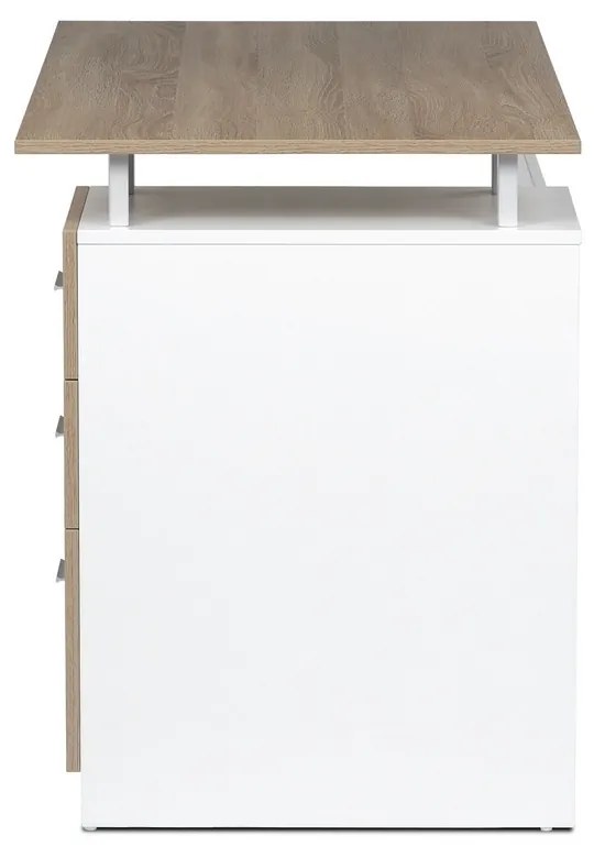 Kancelársky stôl 3218 SON, biely a dub Sonoma