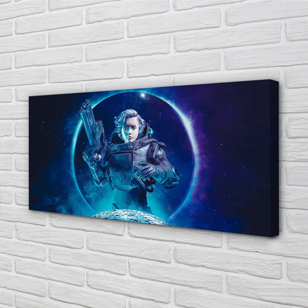 Obraz canvas Space žena moon 125x50 cm