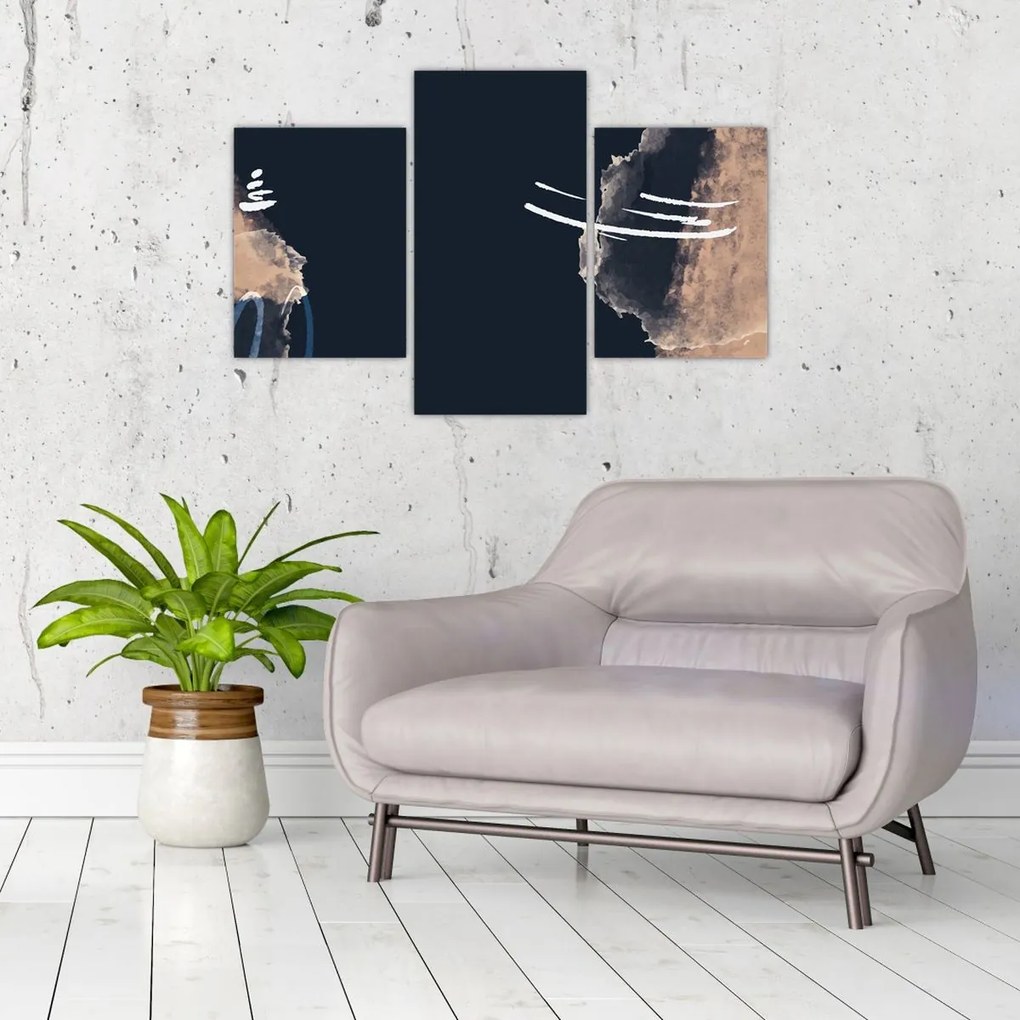 Obraz - Tmavomodrá abstrakcia (90x60 cm)