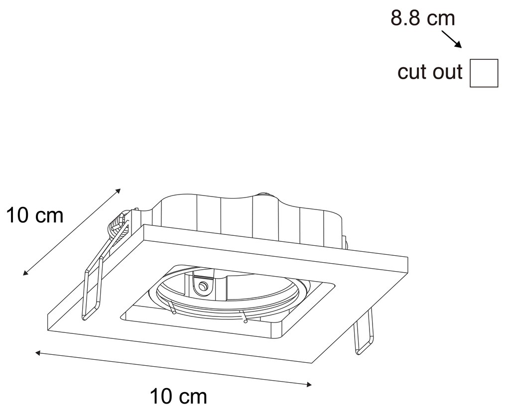 Sada 6 moderných zapustených bodových svetiel tmavý bronz nastaviteľné - Qure
