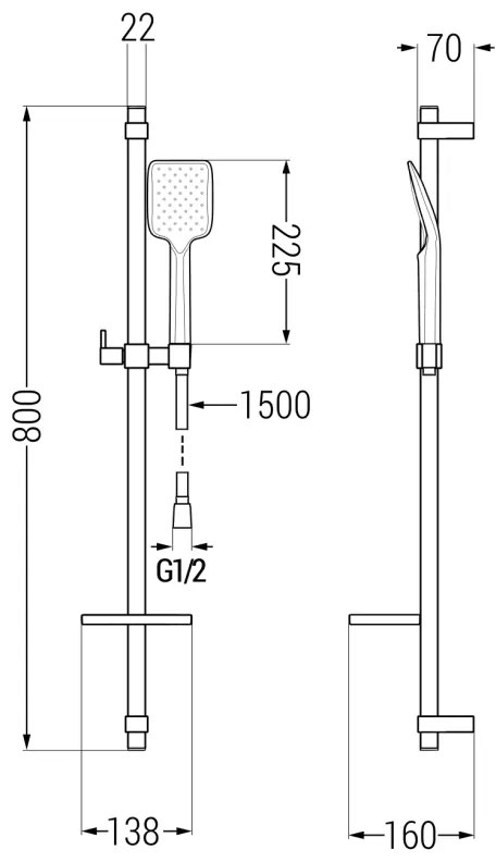 Mexen sprchový set DQ62, biely, 785624581-20