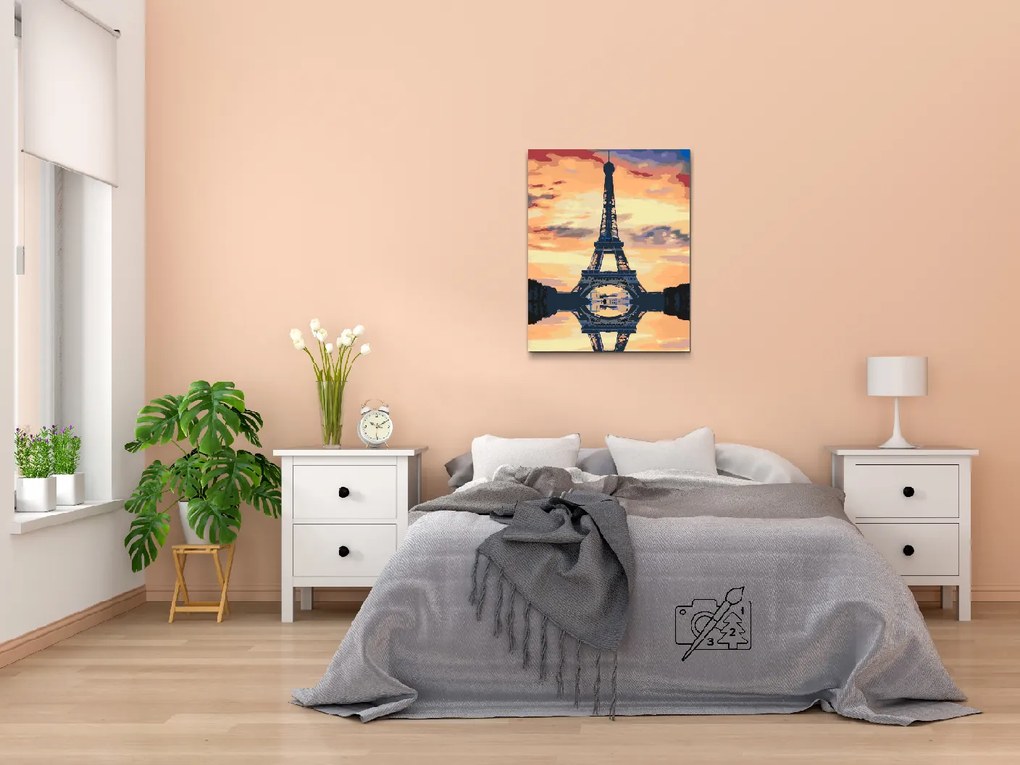 Gario Maľovanie podľa čísel Eiffelova veža Rozmery: 60 x 80 cm, Rámovanie: Iba zrolované plátno