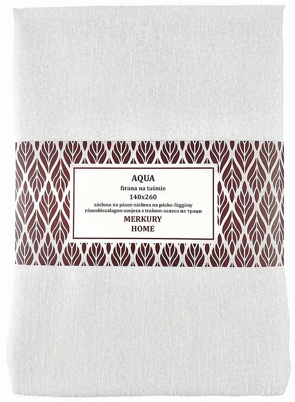 Záclona na páske  AQUA polyester biela 140x160 Merkury Home