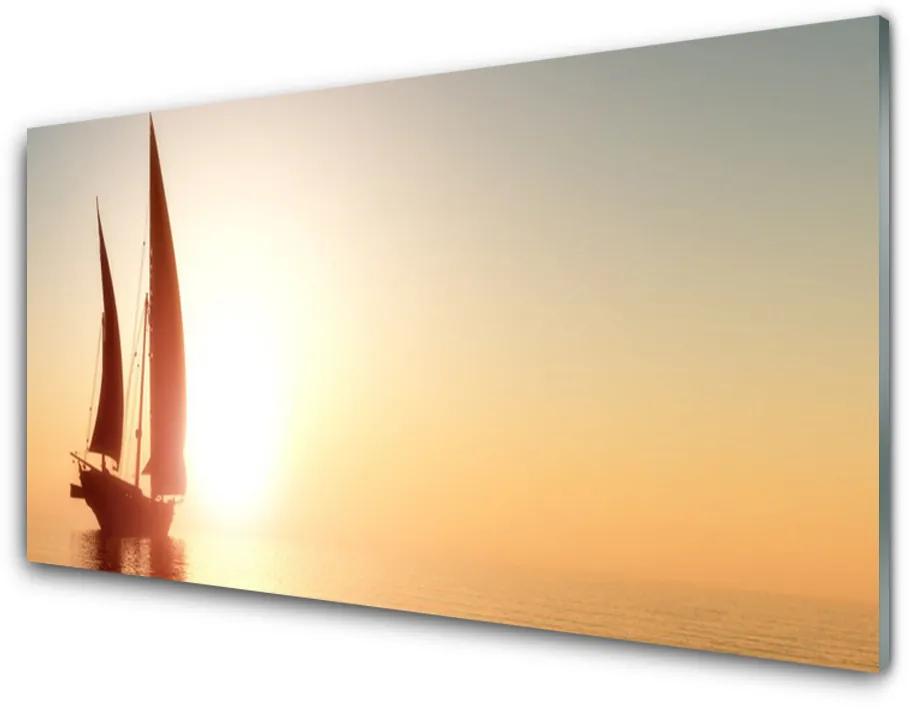 Obraz plexi Loďka more slnko krajina 140x70 cm