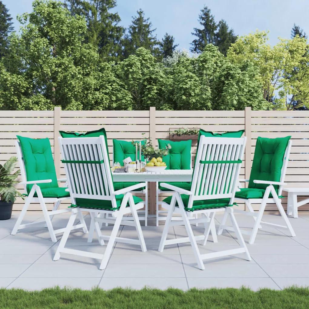Podložky na záhradné stoličky 6 ks zelené 120x50x7 cm 314250
