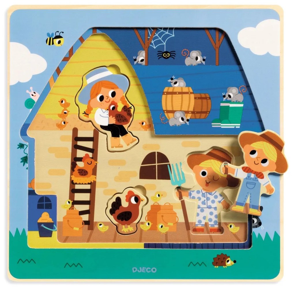 Trojvrstvová vkladačka - Na farme