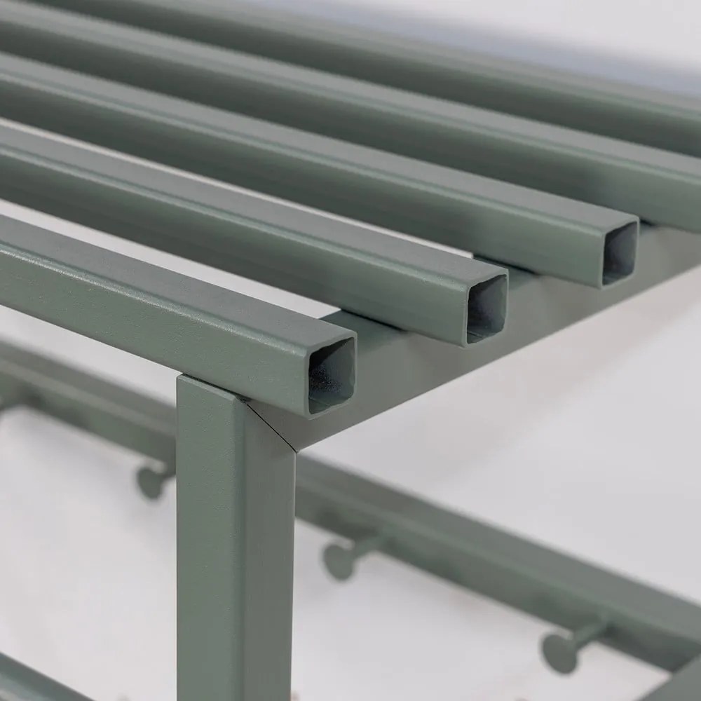 Sivozelený kovový nástenný vešiak s poličkou 76 cm Rizzoli – Spinder Design