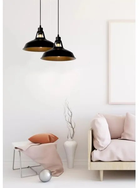 Lucide 43401/31/30 - Závesné svietidlo BRASSY-BIS 1xE27/60W/230V čierna