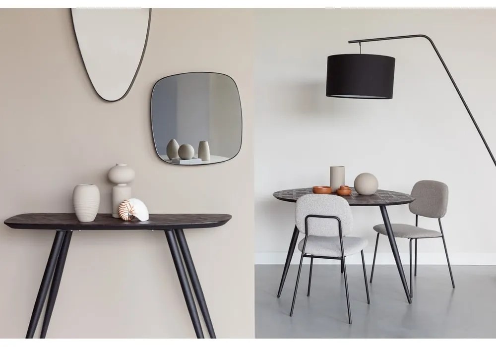 Čierna stojacia lampa s textilným tienidlom (výška 220 cm) Martine – White Label