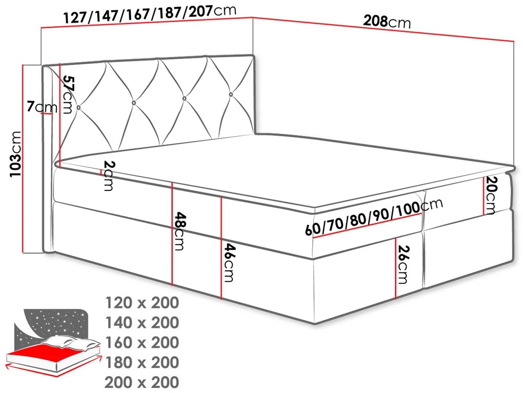Manželská posteľ 180 cm Blanchet (svetlobéžová). Vlastná spoľahlivá doprava až k Vám domov. 1121861