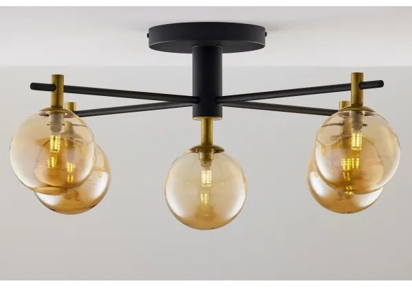 Jupiter 2032 - Prisadený luster FIGARO 5xG9/10W/230V čierna/zlatá/béžová