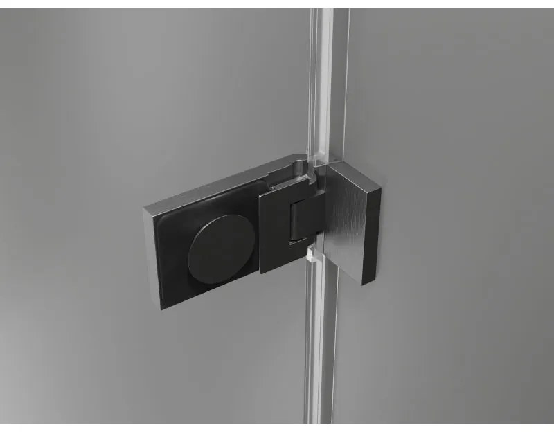 Mexen Lunar-F, skladacie ľavé sprchové dvere 110 cm, 8mm číre sklo, brúsený grafit profil, 836S-110-050-66-00-L