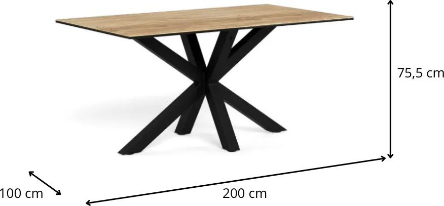 Jedálenský stôl Heaven 200 cm dub divoký/čierny