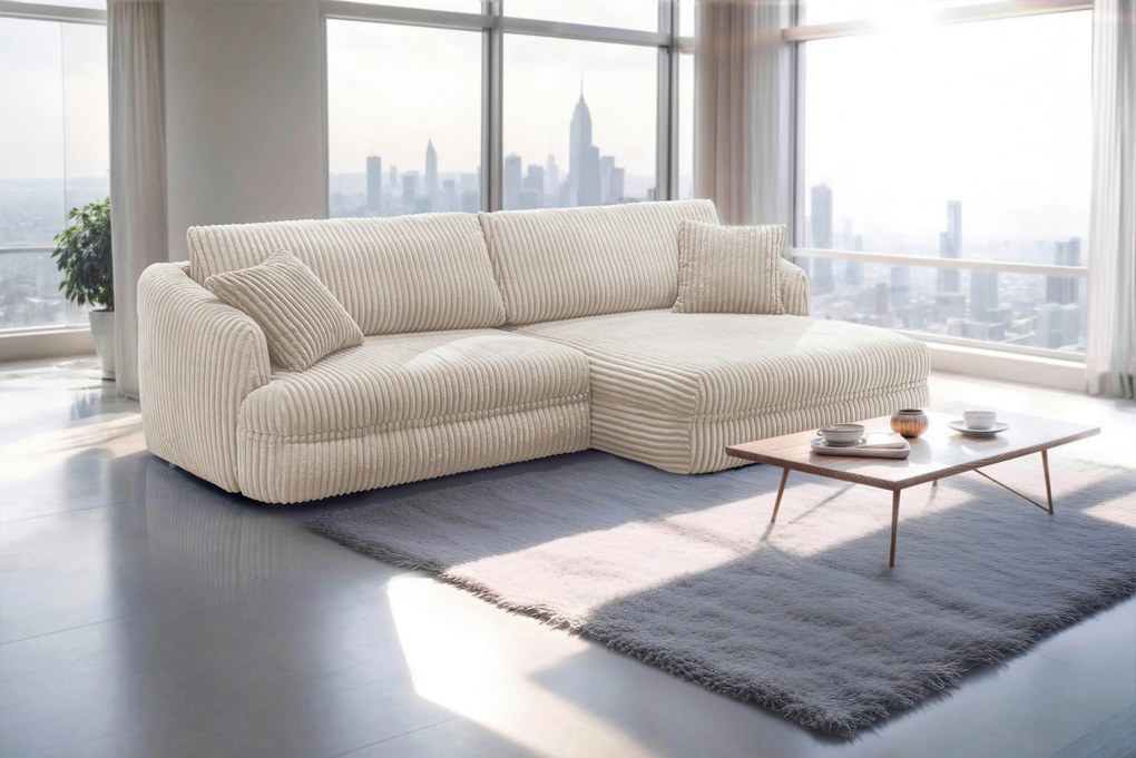 XXXLutz ROHOVÁ SEDAČKA, textil, krémová MID.YOU - Sedačky - 000694008204