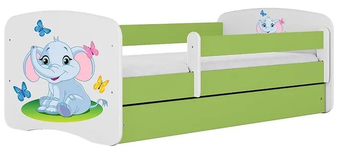 Detská Posteľ. Babydreams+Sz+M Zelená 80x160 Slon