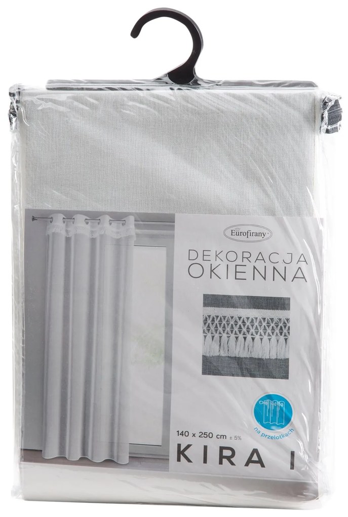 ZÁCLONA NA KRÚŽKOCH KIRA1 140X250 CM BIELA