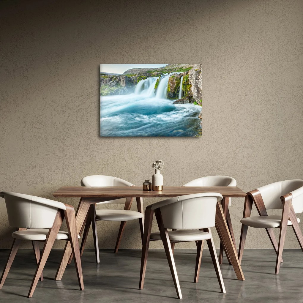 Obraz - Skaly s vodopádmi (70x50 cm)