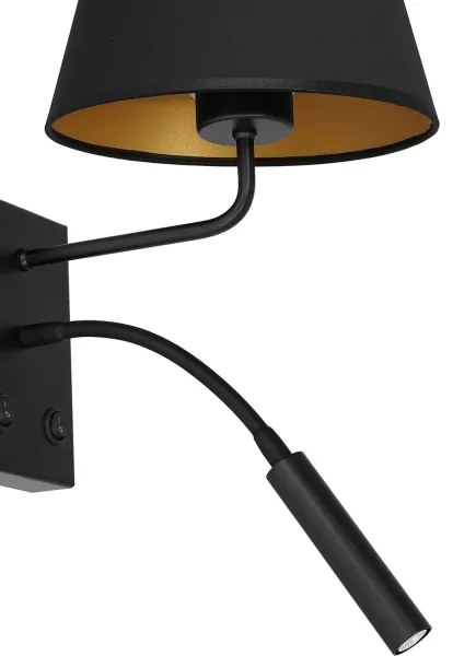 Nástenná lampa ARDEN 1xE27/60W/230V + 1xG9/8W čierna/zlatá