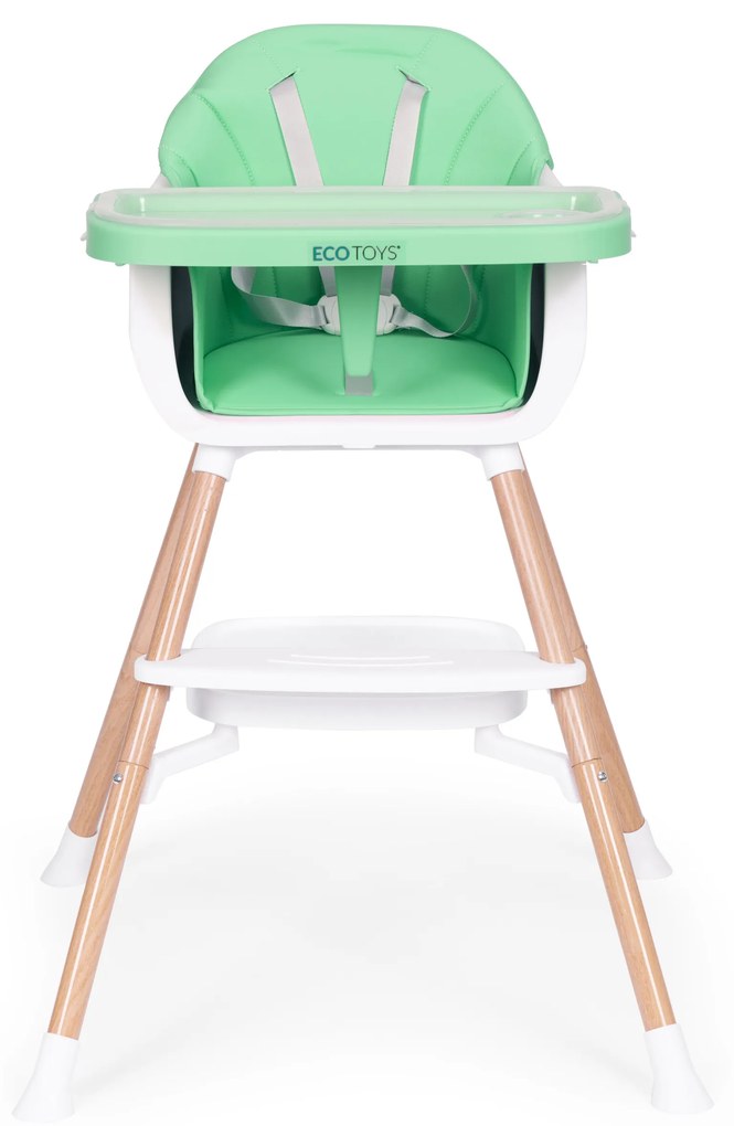 EcoToys Detská jedálenská stolička 2v1, zelená ECOTOYS